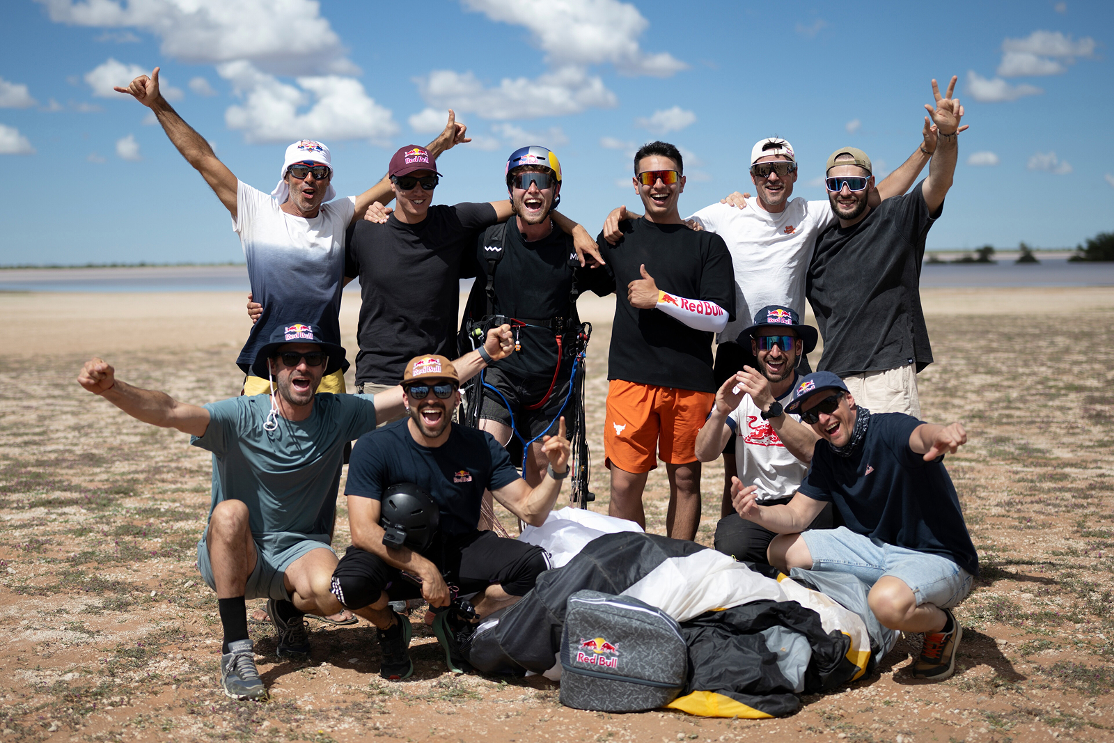 With all the paragliding Red Bull pilots